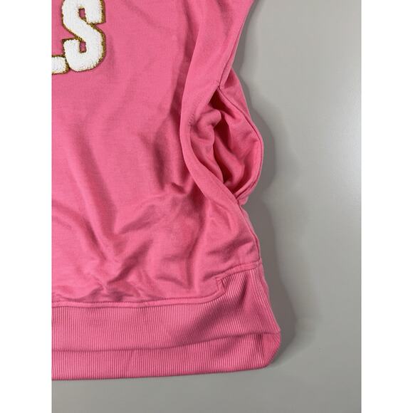 Simply Southern Sweatshirt M Pink LET’S GO GIRLS Sparkle Letter Cowboy Western - Picture 5 of 11